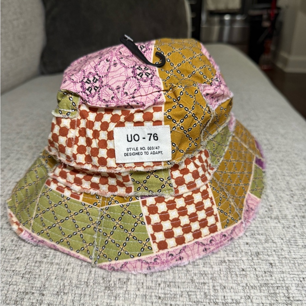 Urban Outfitters Patchwork Bucket Hat - Pink, Green, Yellow